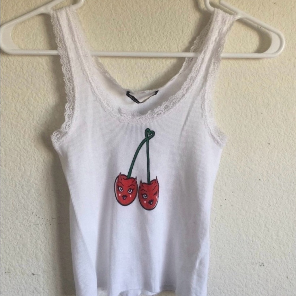 Brandy Meville cherry devil tank top